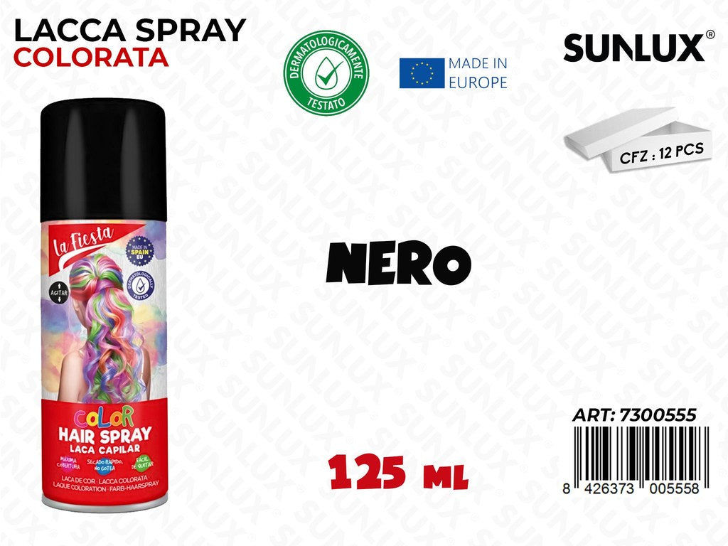 LACCA SPRAY COLORATA NERO 125ML /PZ DA 12**