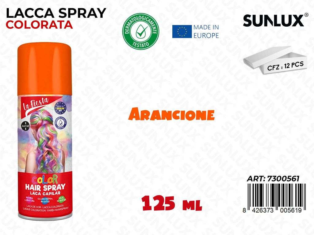 LACCA SPRAY COLORATA ARANCIONE 125ML /PZ DA 12**