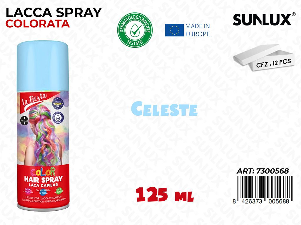 LACCA SPRAY COLORATA CELESTE 125ML /PZ DA 12**