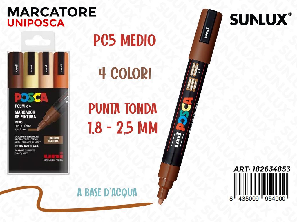 Uni Posca PC-5M M 4PCS Ass. 1.8-2.5MM