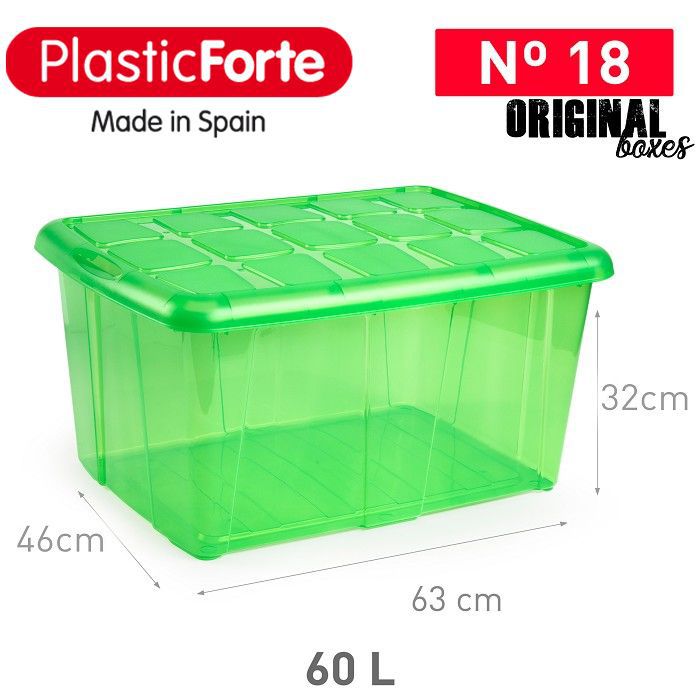 Scatola multiuso No 18 60 L VERDE TRANSL