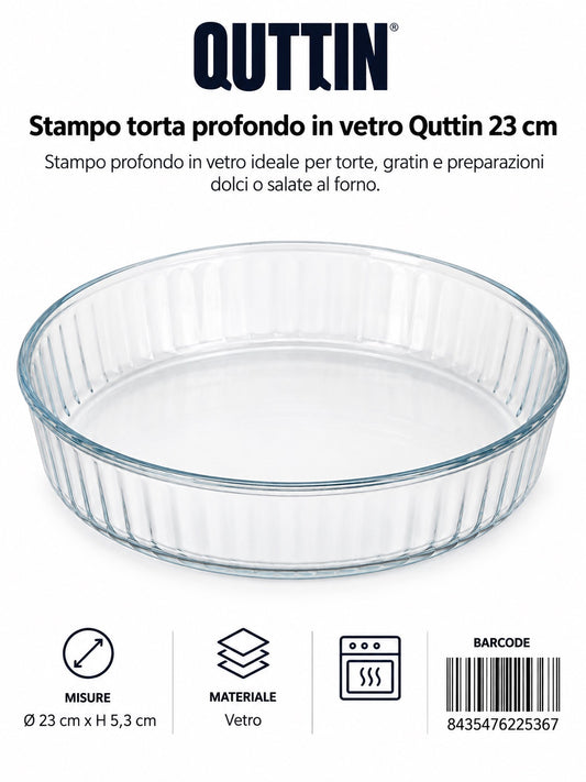 Pirofila Vetro Provonda Torta 23Cm