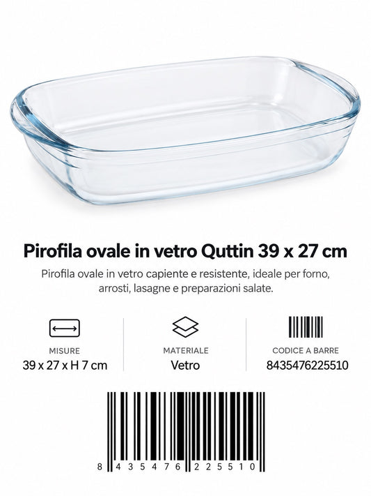Pirofila Vetro Rettangolare 35X22Cm