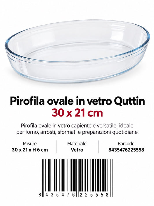 Pirofila Vetro Ovale 39Cm