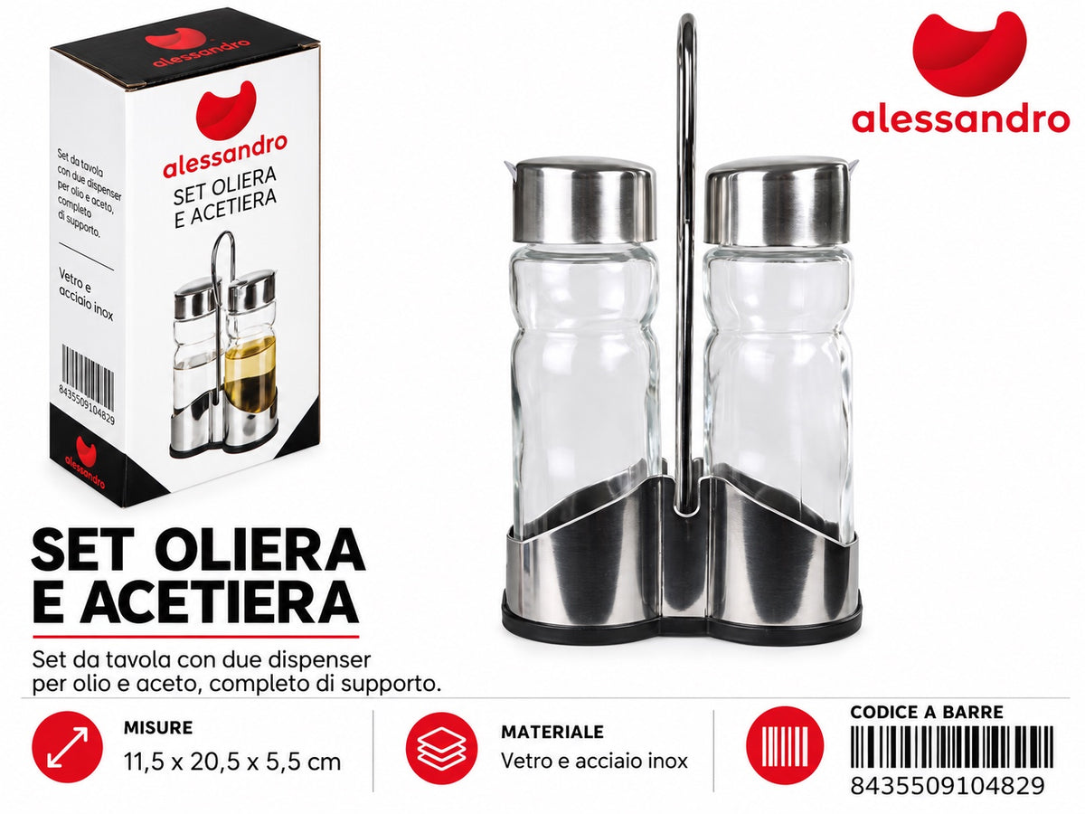 Set Oliera Di Vetro Inossidabile 100482