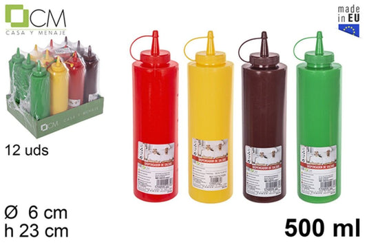 Flacone Dosatore C/Tappo Per Salsa 500Ml