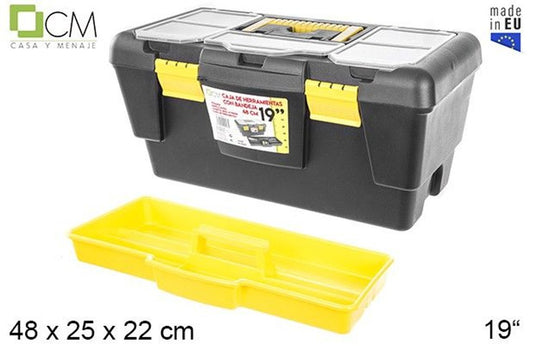 Cassetta attrezzi in plastica con vassoio 48 cm 19"