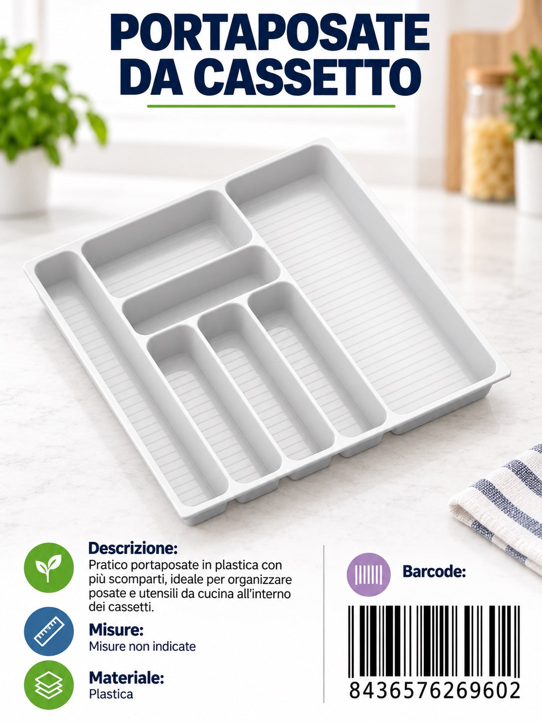 2960 Portaposate N3 45X45Cm Bianco