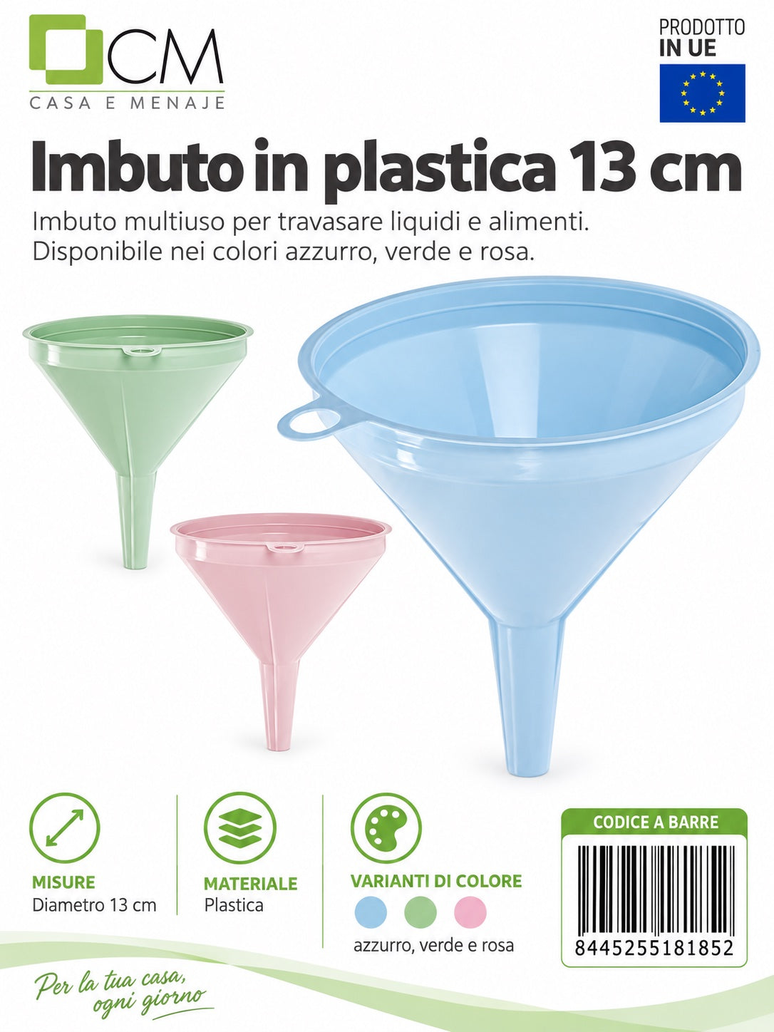 118627 Imbuto In Plastica Colori Pastello 13 Cm