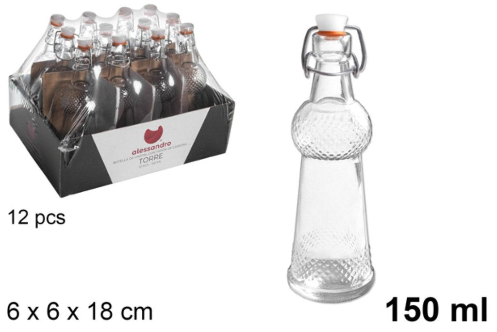 Bottiglia in Vetro con Tappo Meccannico 150 ml