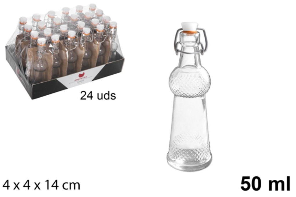 Bottiglia in Vetro con Tappo Meccannico 50 ml