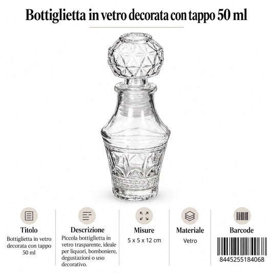 119014 Bottiglia Di Vetro Per Liquori Kioto 50 Ml