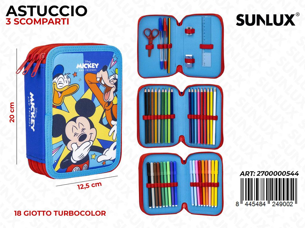ASTUCCIO 3 ZIP MICKEY M. GIOTTO TURBOCOLOR