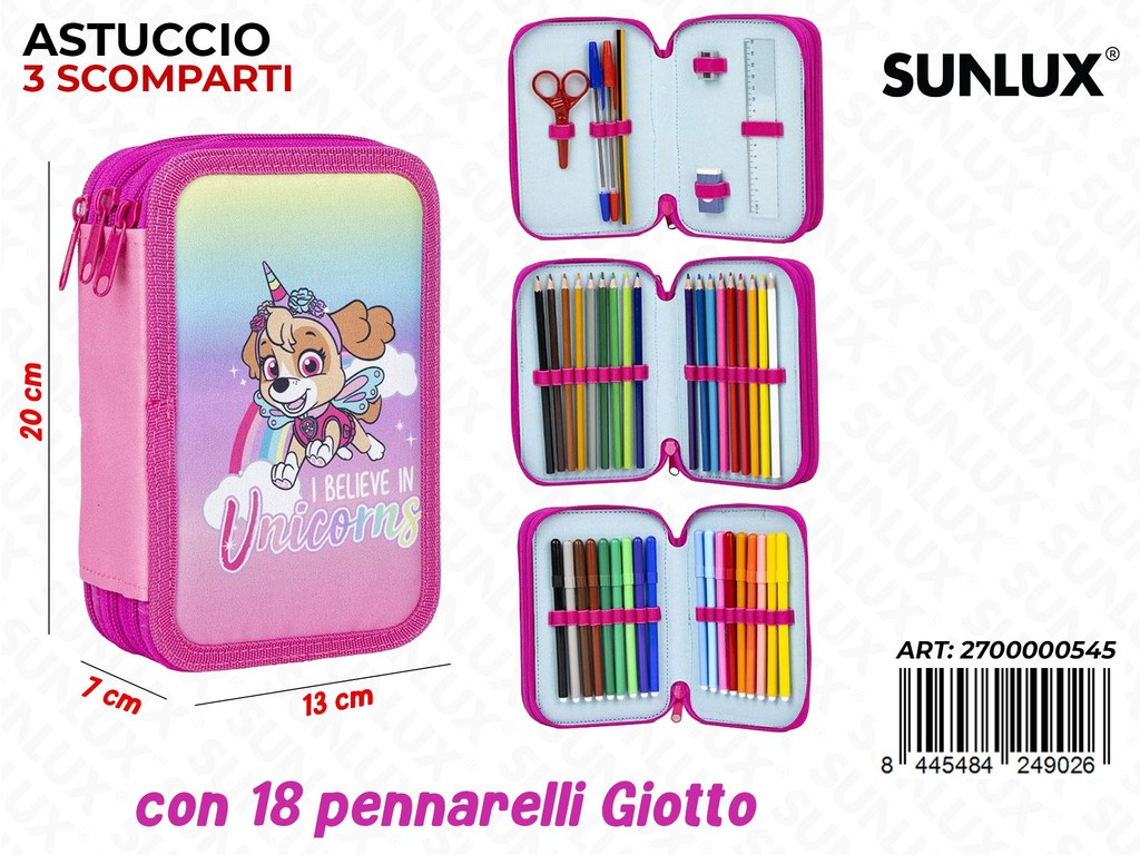 ASTUCCIO 3 ZIP PAW PATROL GIRL GIOTTO TURBOCOLOR