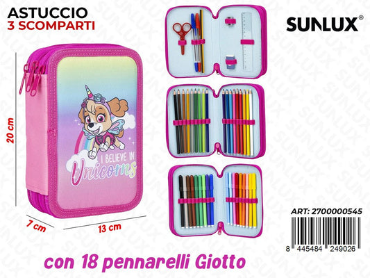 ASTUCCIO 3 ZIP PAW PATROL GIRL GIOTTO TURBOCOLOR