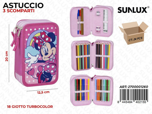 ASTUCCIO 3 ZIP MINNIE GIOTTO TURBOCOLOR