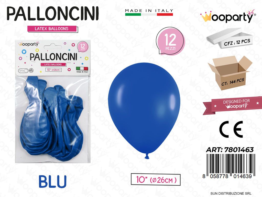 Palloncini Blu 10 D.26CM 12PCS