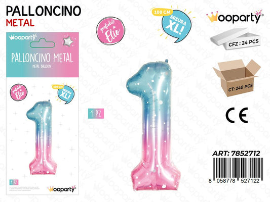 Wooparty Palloncino Metal Gradient N.1 100CM