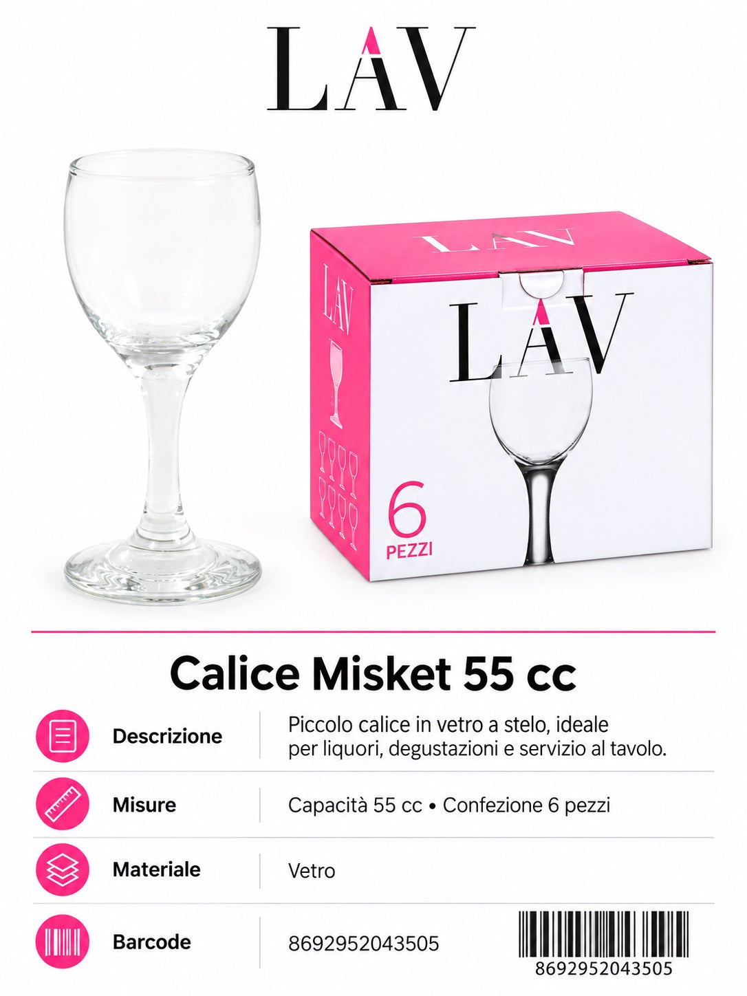 Lav-M Licuor 55Cc Vetro Misket