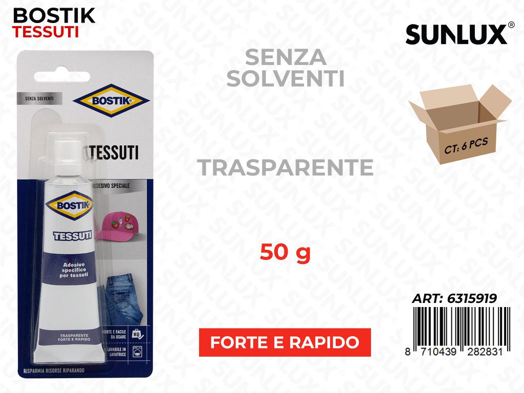Bostik Adv per Tessuti Trasp. 50G