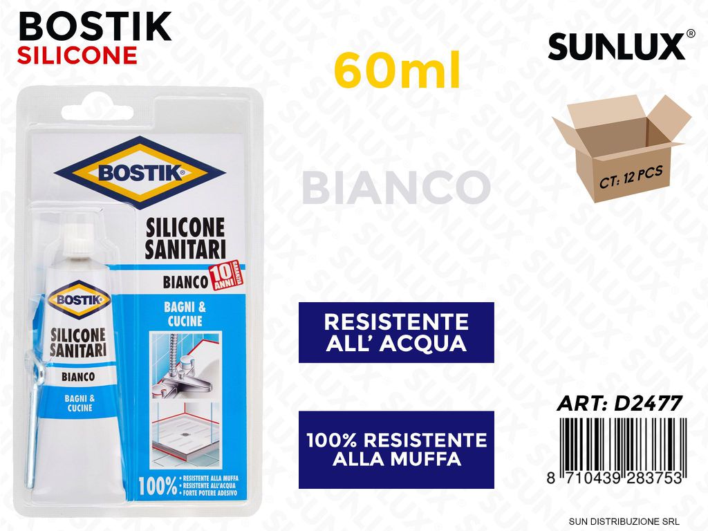 Bostik Silicone Sanitari Bianco 60ML