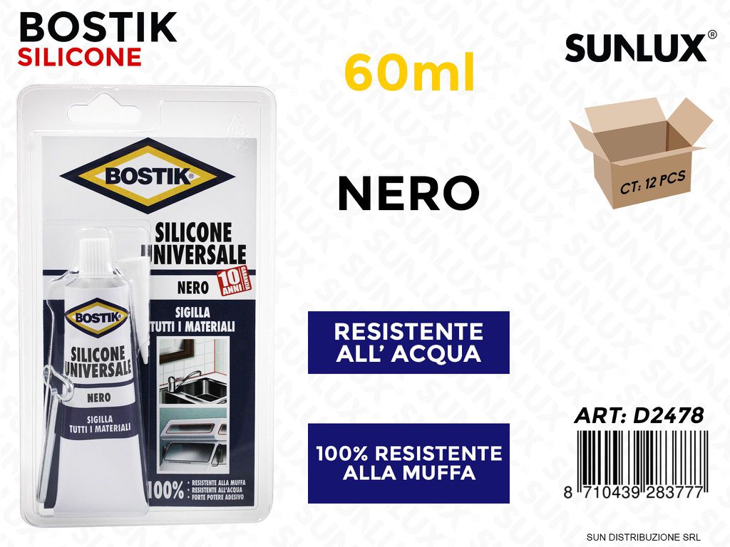 Bostik Silicone Universale Nero 60ML
