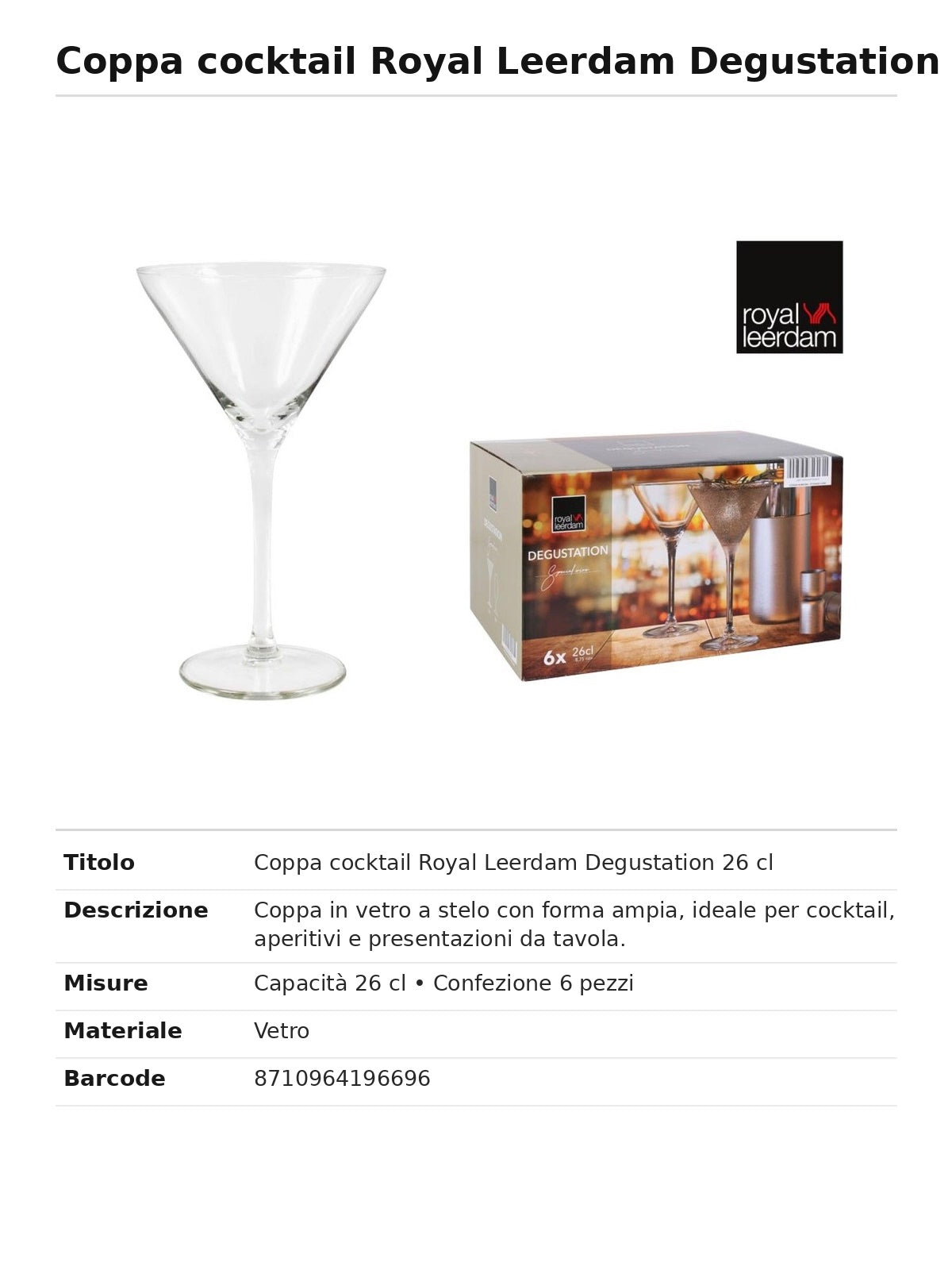 Roy26 Copa Coctel 26cl Degustation 761013r
