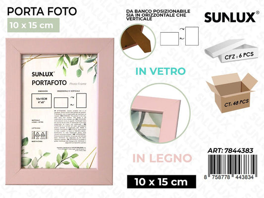Sunlux Portafoto Rosa Legno 10*15CM