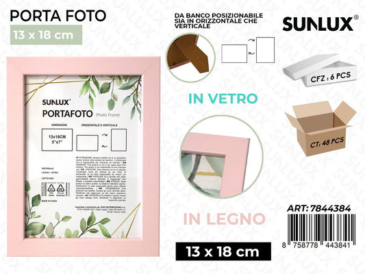 Sunlux Portafoto Rosa Legno 13*18CM