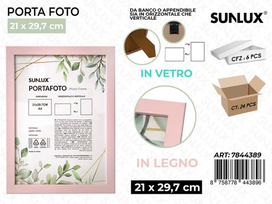 Sunlux Portafoto Rosa Legno 21*29.7CM