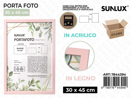 Sunlux Portafoto c/Ganci Rosa Legno 30*45CM