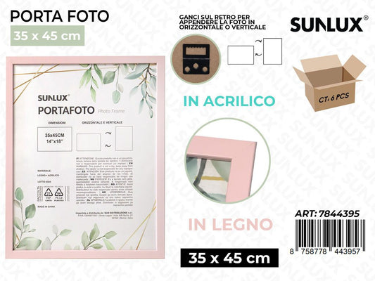 Sunlux Portafoto c/Ganci Rosa Legno 35*45CM