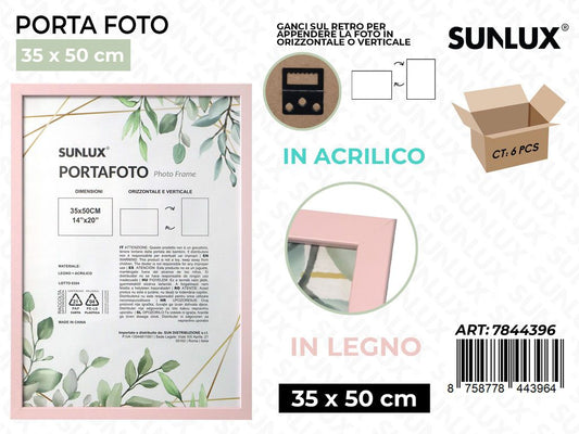 Sunlux Portafoto c/Ganci Rosa Legno 35*50CM