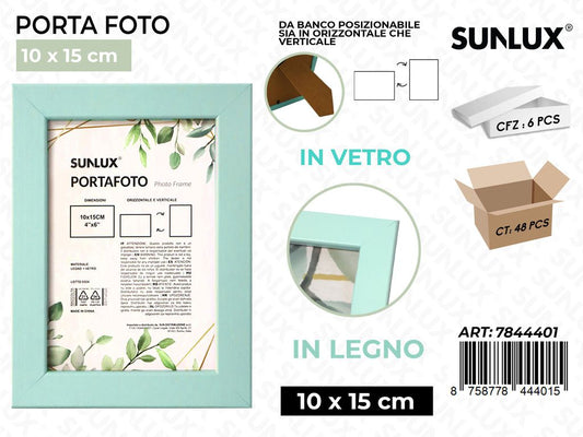 Sunlux Portafoto Celeste Legno 10*15CM