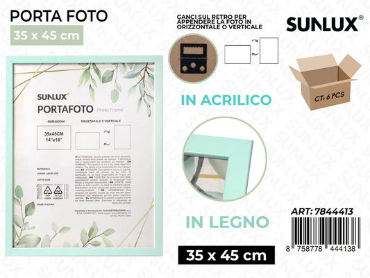 Sunlux Portafoto c/Ganci Celeste Legno 35*45CM
