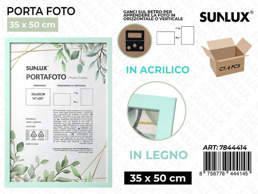 Sunlux Portafoto c/Ganci Celeste Legno 35*50CM