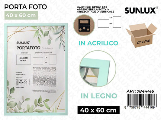 Sunlux Portafoto c/Ganci Celeste Legno 40*60CM