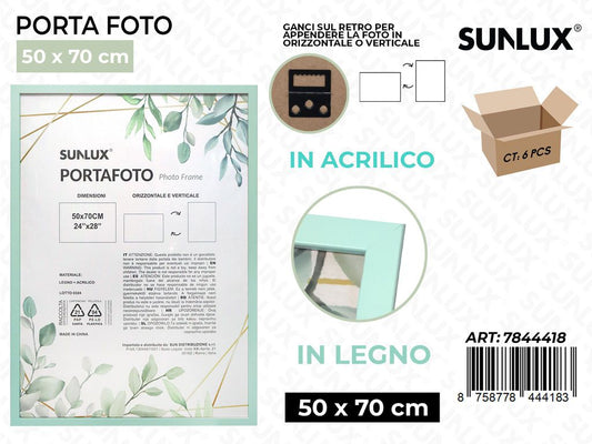 Sunlux Portafoto c/Ganci Celeste Legno 50*70CM
