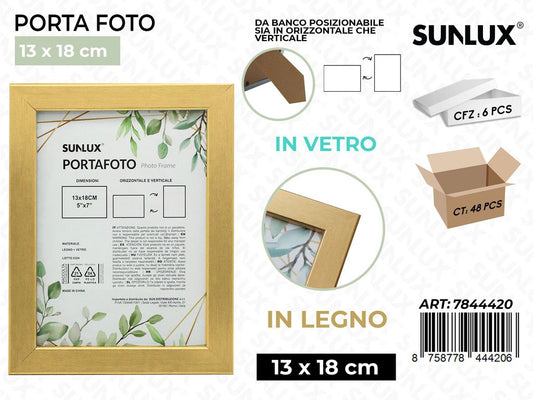 Sunlux Portafoto Oro Legno 13*18CM