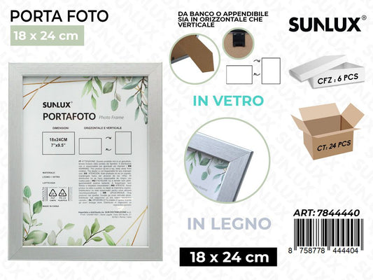 Sunlux Portafoto Argento Legno 18*24CM
