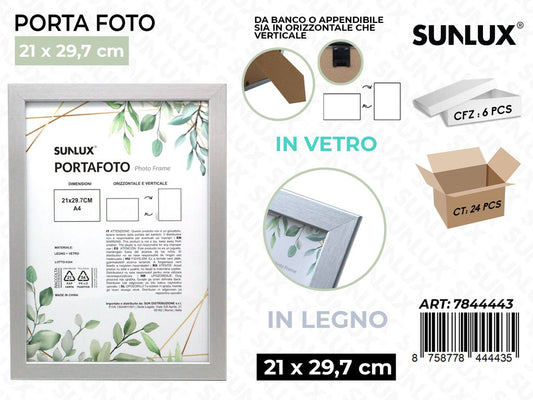 Sunlux Portafoto Argento Legno 21*29.7CM