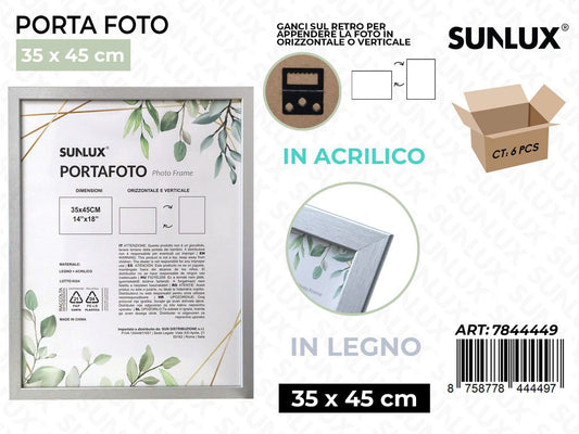 Sunlux Portafoto Argento Legno 35*45CM