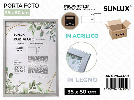 Sunlux Portafoto Argento Legno 35*50CM