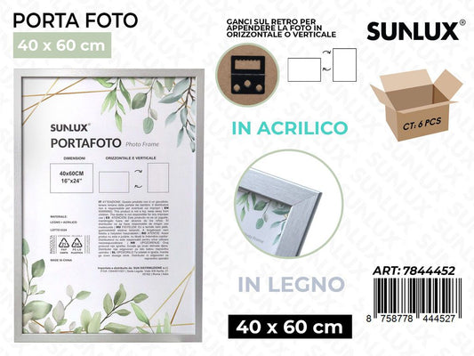 Sunlux Portafoto Argento Legno 40*60CM