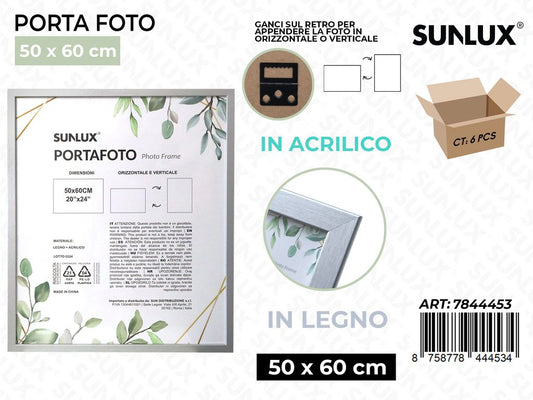 Sunlux Portafoto Argento Legno 50*60CM