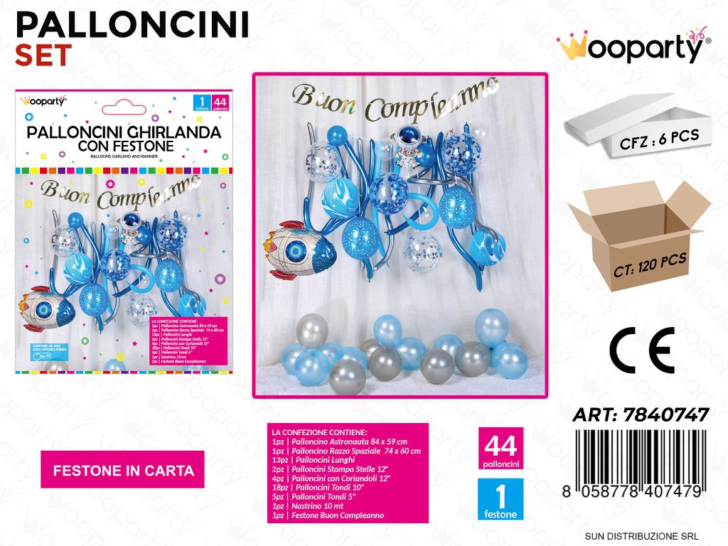 Palloncini Ghirlanda c/ Festone 45PCS Ass.