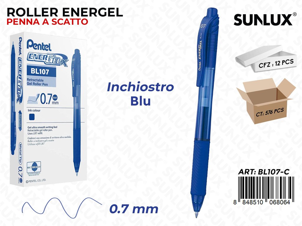 Pentel Energel X Click Blu 0.7MM