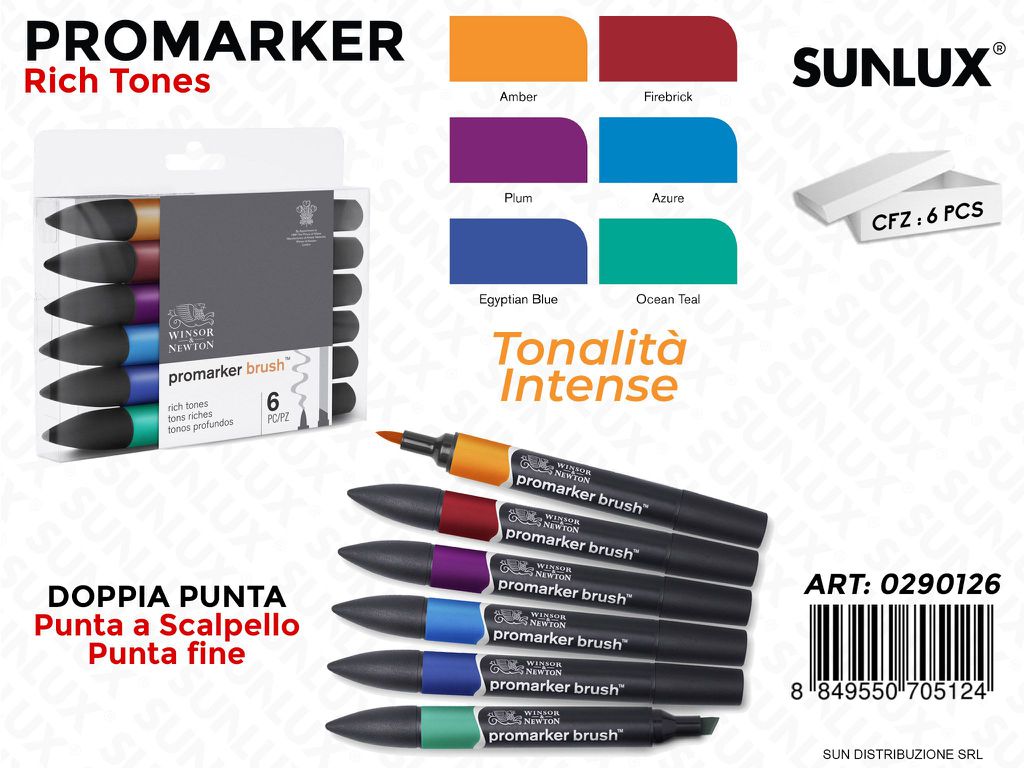 Promarker Brush T. Intense Doppia Punta 6PCS