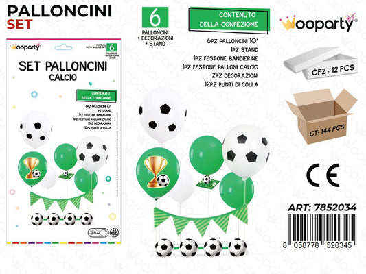 Wooparty Set Pallon. c/ Stand Calcio 6PCS