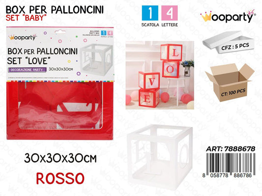 Wooparty Box Pallonc. Love Ro 30*30*30CM